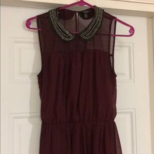 Maroon Peter Pan collar dress